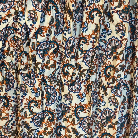 NWT-Bohemian Floral Maxi Dress with Orange and Blue Accents - Picture 6 of 13